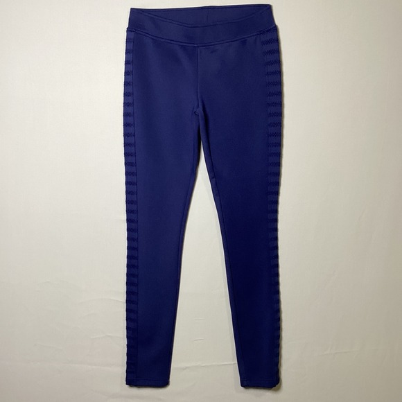 ECI Pants - ECI New York Size S Navy Blue Textured Mesh Side Stripe Leggings Pull On Pants